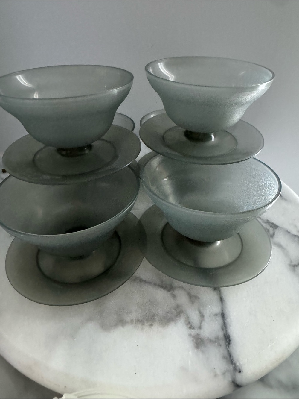 "Vintage Tupperware Smokey Grey Dessert Cups-set of 6 - Picture 2 of 5
